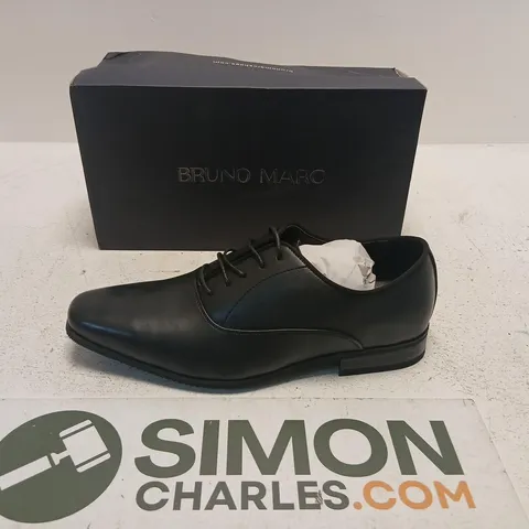 BRUNO MARC BLACK LEATHER OXFORD SHOES – UK 10 (US 11)