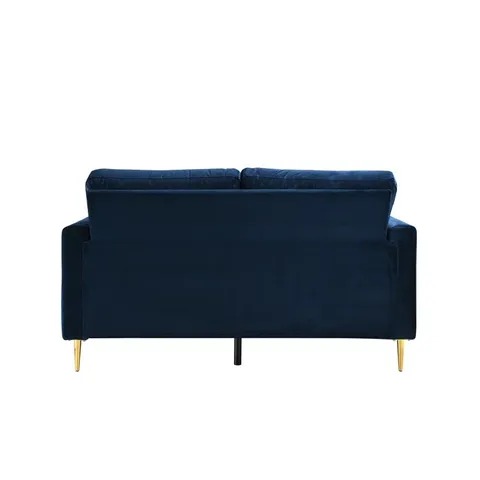 BOXED MANISTEE 2 SEATER UPHOLSTERED SOFA - MIDNIGHT BLUE VELVET (1 BOX)