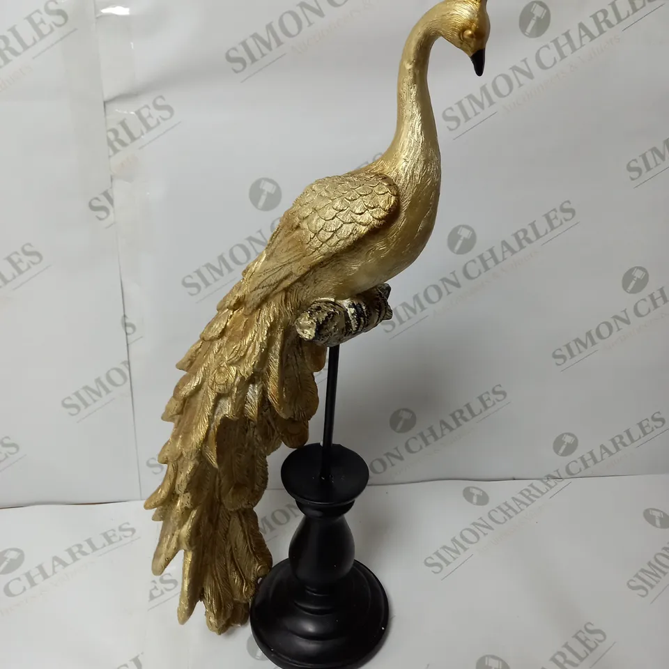 BOXED ALISON CORK GOLD PEACOCK DECOR