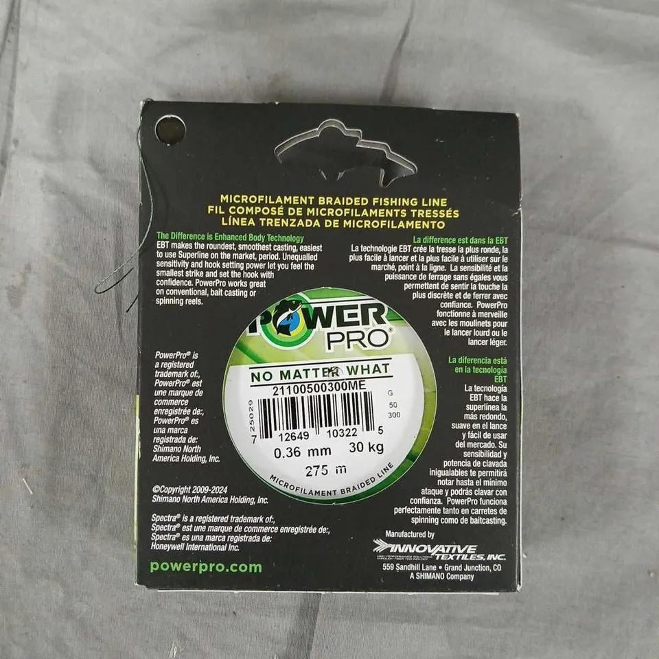 POWERPRO MICROFILAMENT BRAIDED FISHING LINE – 0.36MM X 275M MOSS GREEN