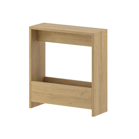 BOXED SIMPI MODERN SIDE TABLE H 60CM 2 TIER IN SAPPHIRE AND OAK 