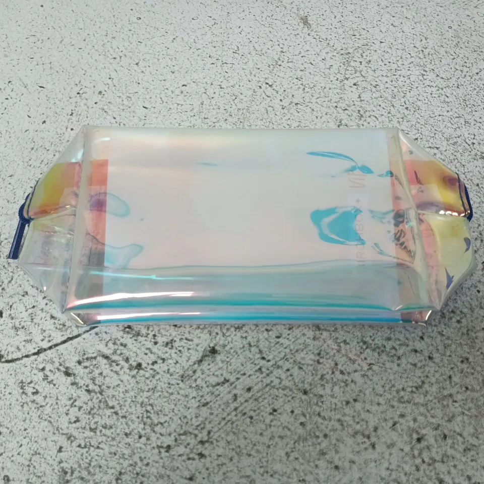 APPROXIMATELY 35 TRANSPARENT IRIDESCENT HOLOGRAPHIC COSMETIC POUCH BAGS