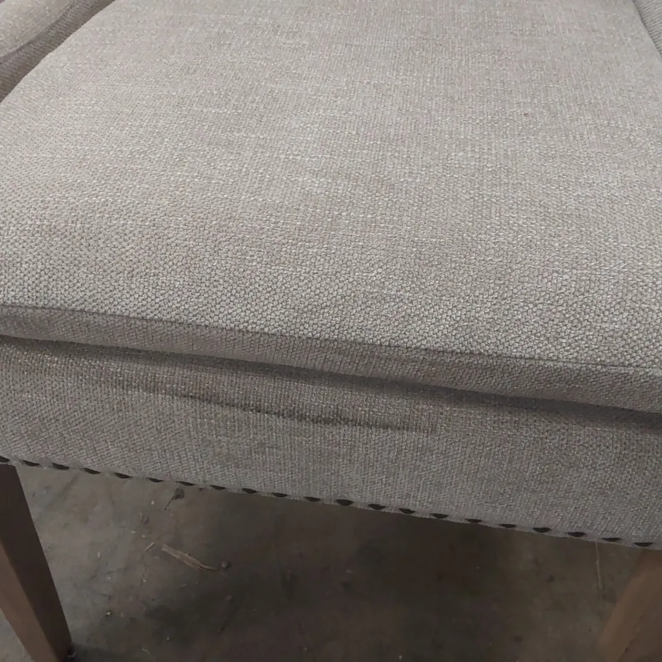 DESIGNER FABRIC UPHOLSTERED ARMCHAIR