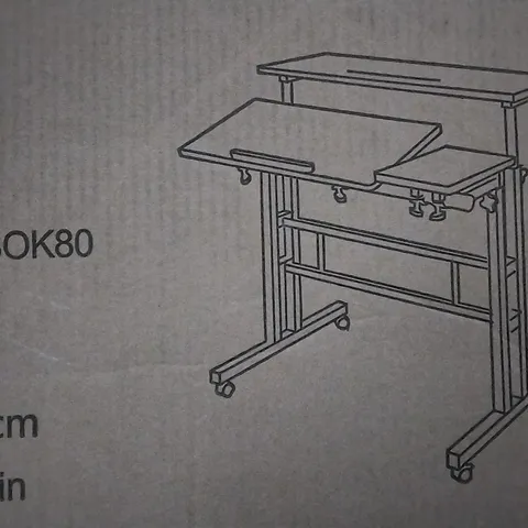 BOXED HOME OFFICE DRAFTING TABLE FRAME WHITE