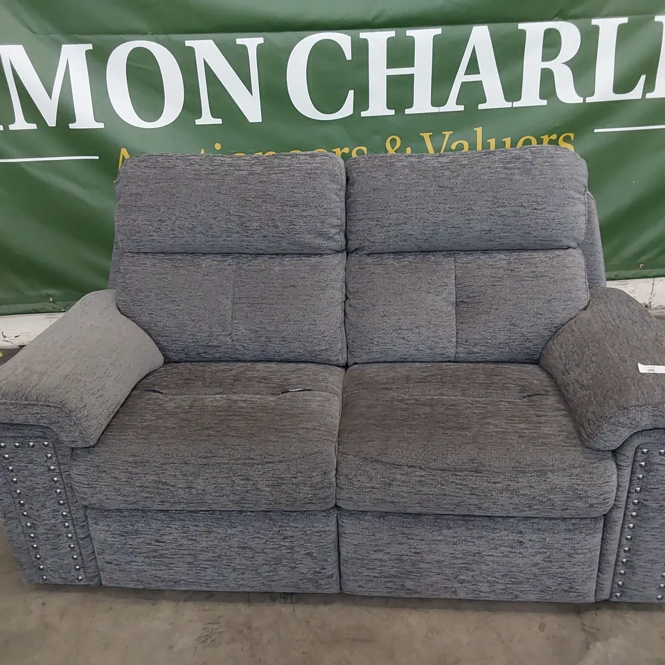 QUALITY BRITISH DESIGNER G PLAN BURFORD TWO SEATER SOFA BOUCLE GREY FABRIC