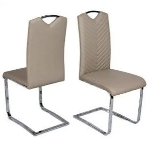 BOXED MARCO DINING CHAIR IN FAUX LEATHER TAUPE - SET OF 2 (1 BOX)
