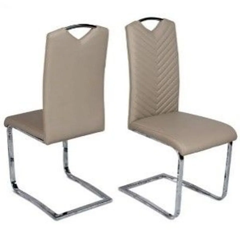 BOXED MARCO DINING CHAIR IN FAUX LEATHER TAUPE - SET OF 2 (1 BOX)