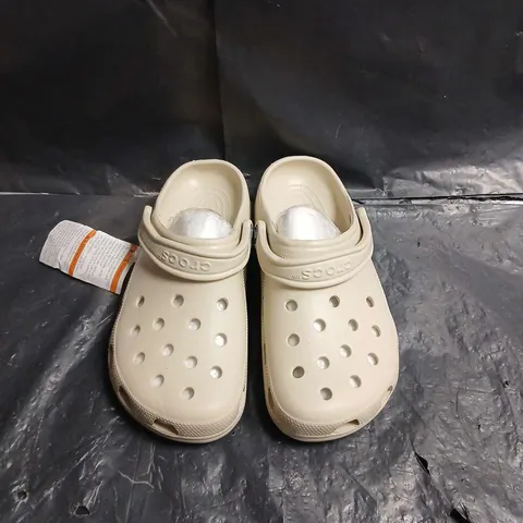 PAIR OF CROCS CLASSIC CLOG – BEIGE - UK SIZE UNSPECIFIED