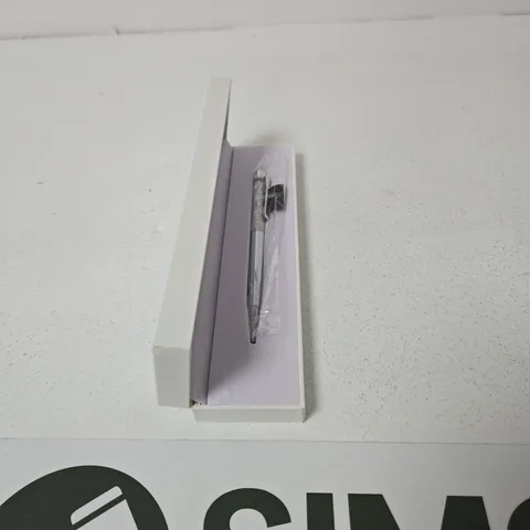 BOXED WHITE MOISSANTE BRASS PEN