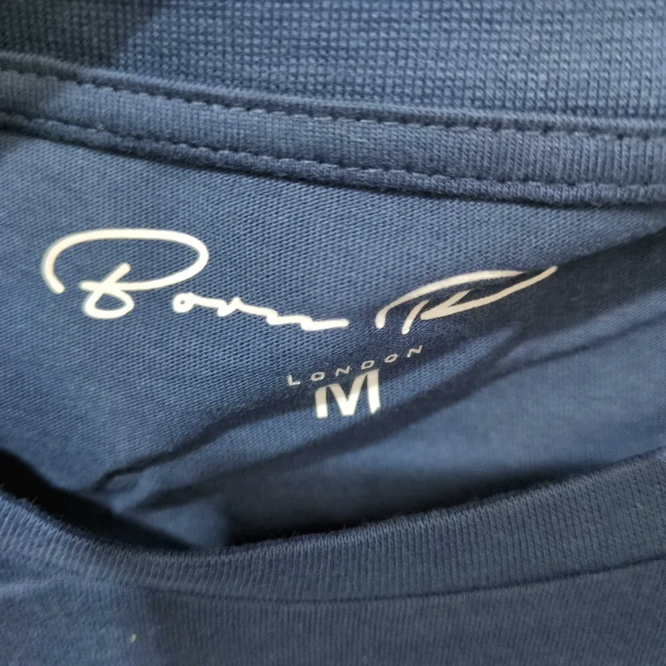 BORN RICH CLOTHING NAVY T-SHIRT & HOODIE SET - LOGO EMBROIDERY, SIZE M (LONDON)