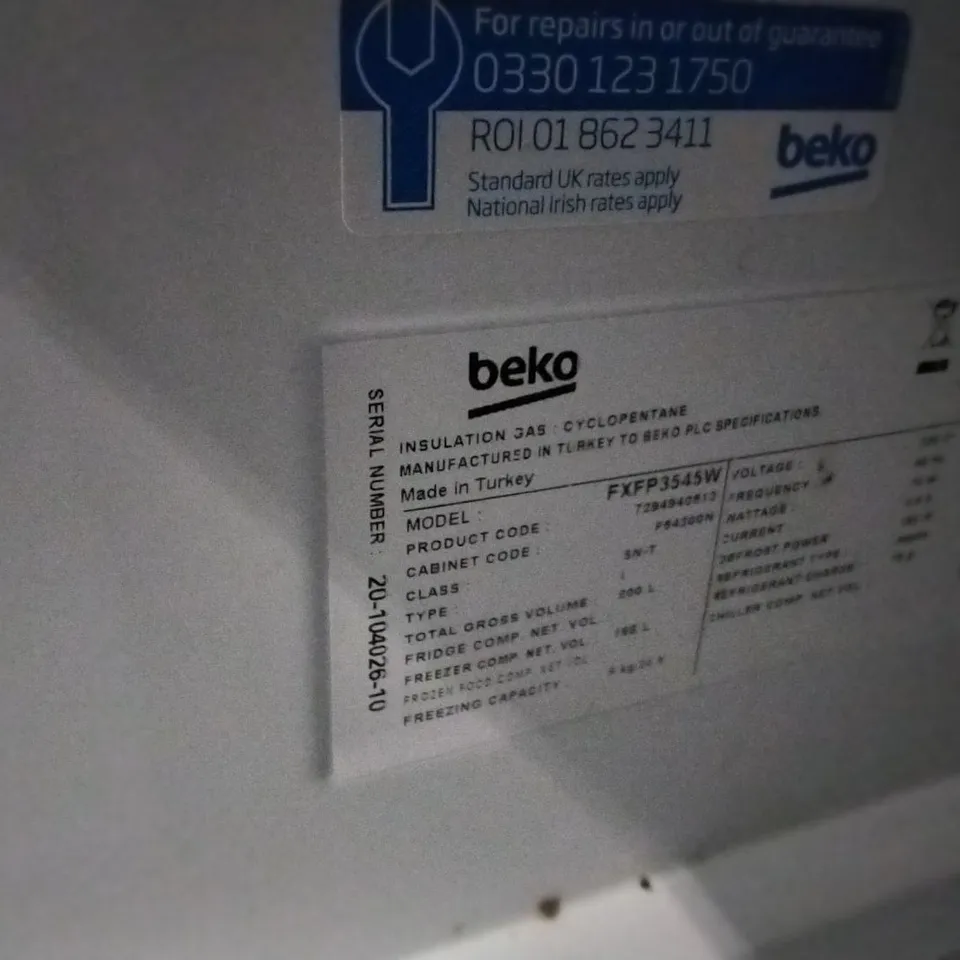 DESIGNER BEKO FREESTANDING 177 LITRE FREEZER WHITE