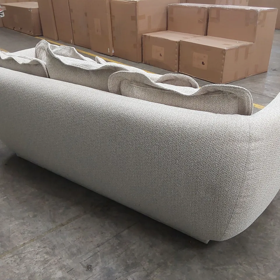 QUALITY DESIGNER BAIE 4 SEATER FORZA FABRIC SOFA - NATURAL