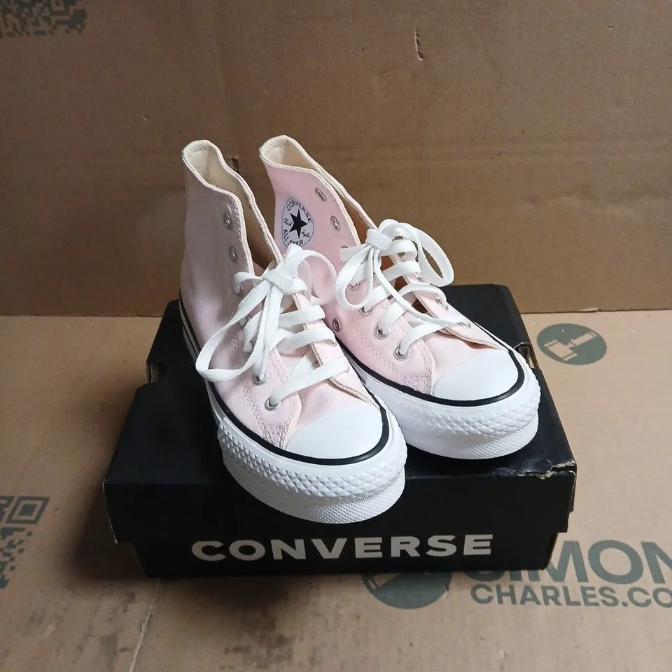 CONVERSE CHUCK TAYLOR ALL STAR PINK HIGH-TOP SNEAKERS – KID'S UK SIZE 2 BOXED