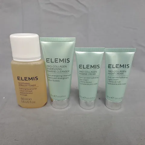 ELEMIS SKINCARE SET: SOOTHING APRICOT TONER + PRO-COLLAGEN CLEANSER & CREAMS (4-PIECE)
