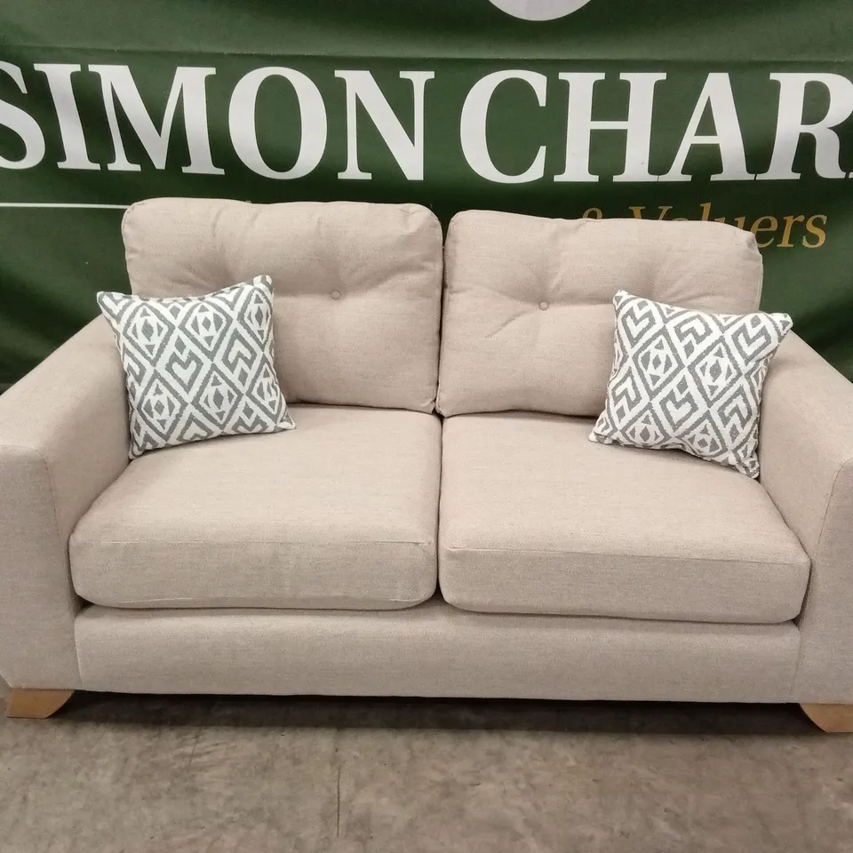 PRENT FABRIC 2 SEATER SOFA - NATURAL RRP £749