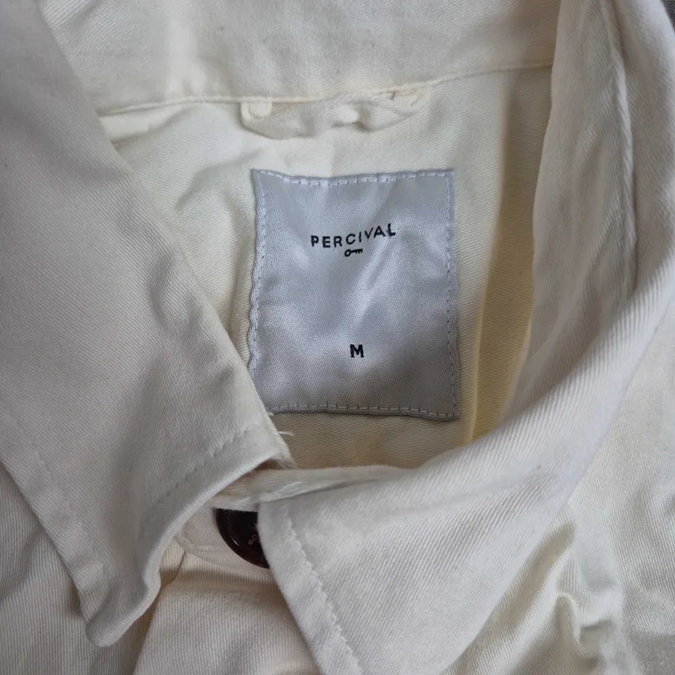 PERCIVAL MEN'S CREAM BUTTON OVERSHIRT - SIZE M