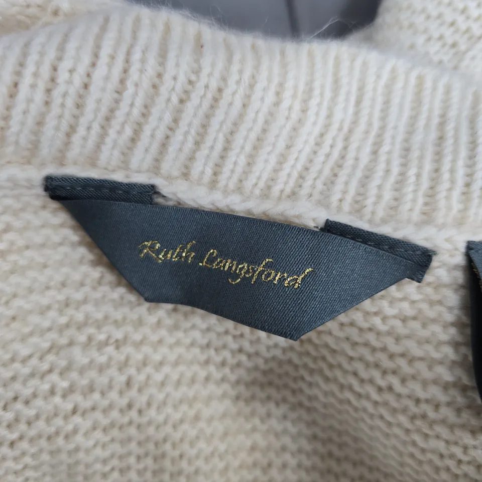 RUTH LANGFORD CREAM KNIT SWEATER – M