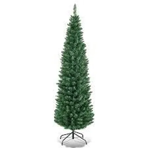 BOXED COSTWAY 5FT ARTIFICIAL CHRISTMAS TREE, HINGED GREEN XMAS TREES WITH FOLDABLE METAL STAND, UNLIT XMAS DECORATIVE TREE