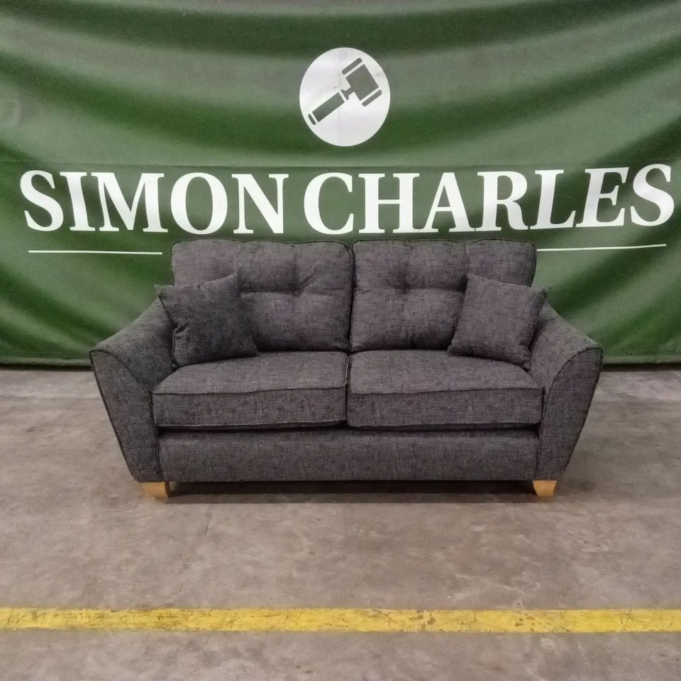 HALSTOW 2 SEATER FABRIC SOFA - CHARCOAL RRP £729