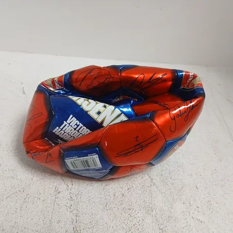 ARSENAL VICTORY THROUGH HARMONY SIGNED FOOTBALL