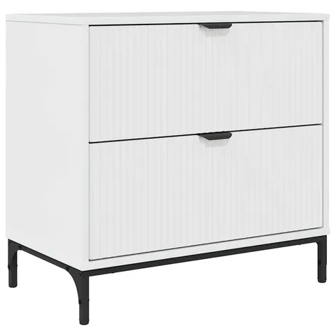 BOXED BEDSIDE TABLE WITH DRAWER HIGH GLOSS WHITE 63.5 X 36 X 61 CM