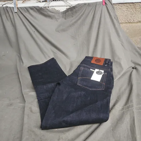 PRETTY GREEN MEN'S REGULAR FIT JEANS – DARK INDIGO DENIM UK 28 R