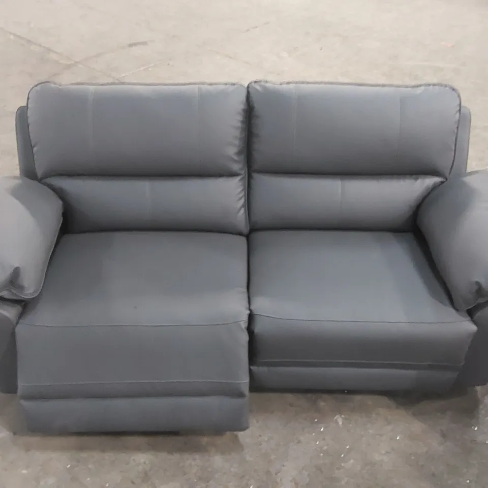QUALITY DESIGNER SEVILLE 3 SEATER RECLINER SOFA, GREY PREMIUM FAUX LEATHER