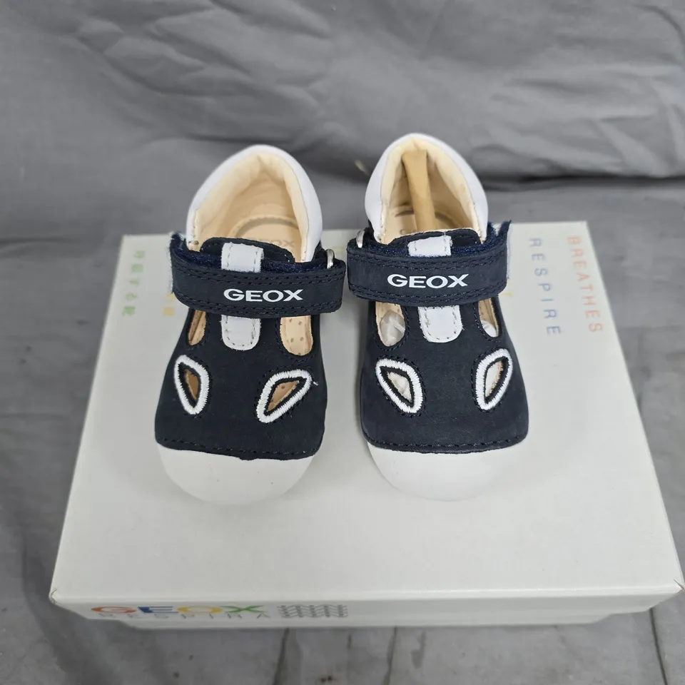 GEOX RESPIRA NBK LEA+CANVAS NAVY BABY SHOES (EU 18)