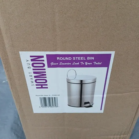 BOXED HOMION ROUND STEEL BIN