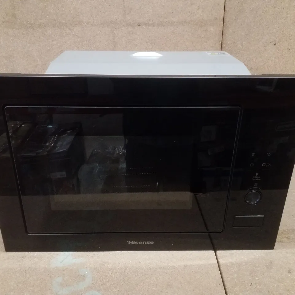 HISENSE BIM325G52BGUK 25 LITRE 39CM HIGH, BUILT IN SMALL MICROWAVE WITH GRILL - BLACK 