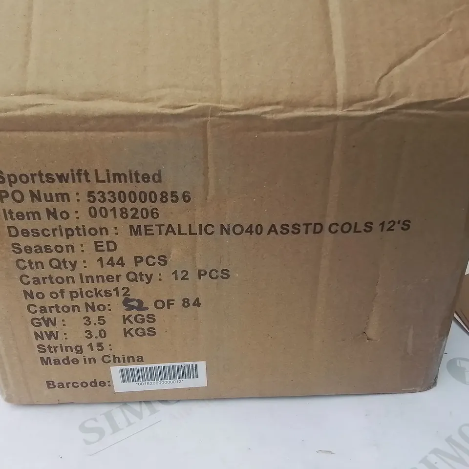 LOT OF 52 BOXES OF BRAND NEW METALLIC NO40 CONFETTI - 144 PIECES PER BOX / TOTAL 7488