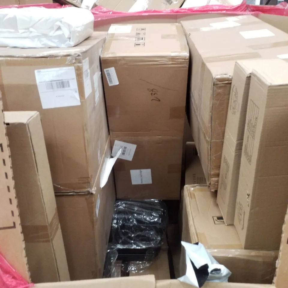 PALLET CONTAINING ASSORTED PRODUCTS INCLUDING BAR STOOL, AIRAJ TOOL BAGS, YOGA MAT & MEIJIA PORTABLE WATERPROOF PROTECTIVE CASE