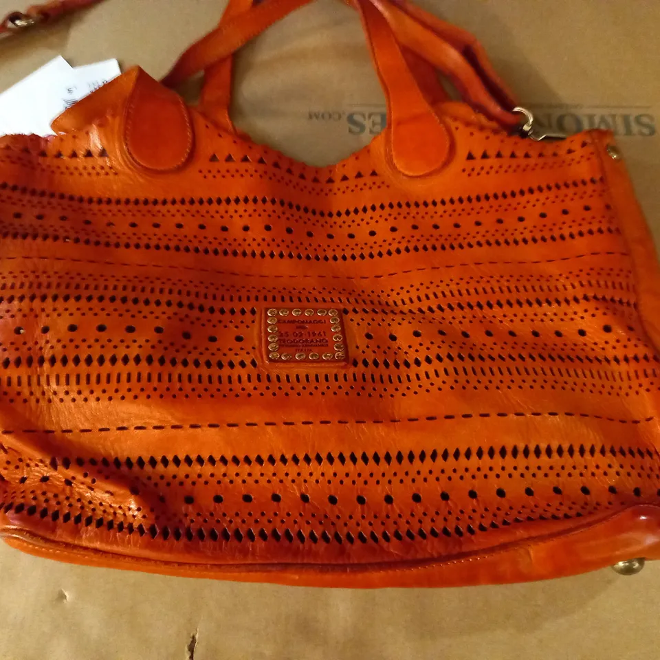 CAMPOMAGGI SHOPPER BAG IN ORANGE LEATHER