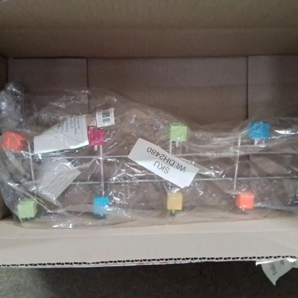 BOXED PREMIUM HOUSEWARES OVER DOOR 10 CUBES COAT HANGERS MULTI COLOURED 
