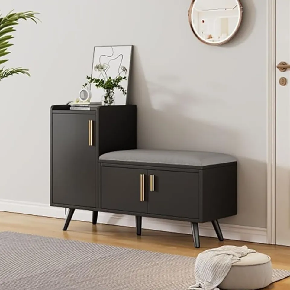 BOXED 8 PAIR SHOE STORAGE CABINET