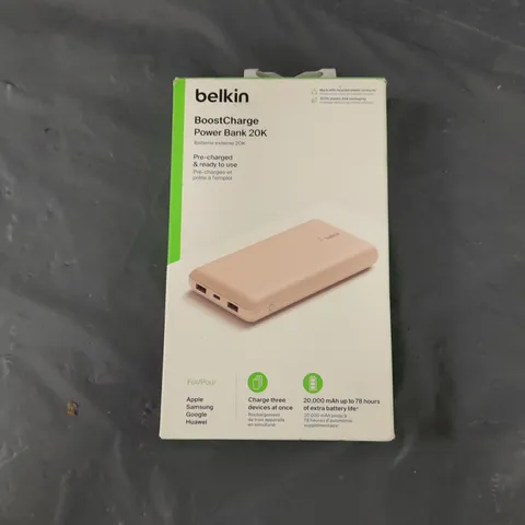 BOXED BELKIN BOOSTCHARGE POWERBANK 20K IN PINK