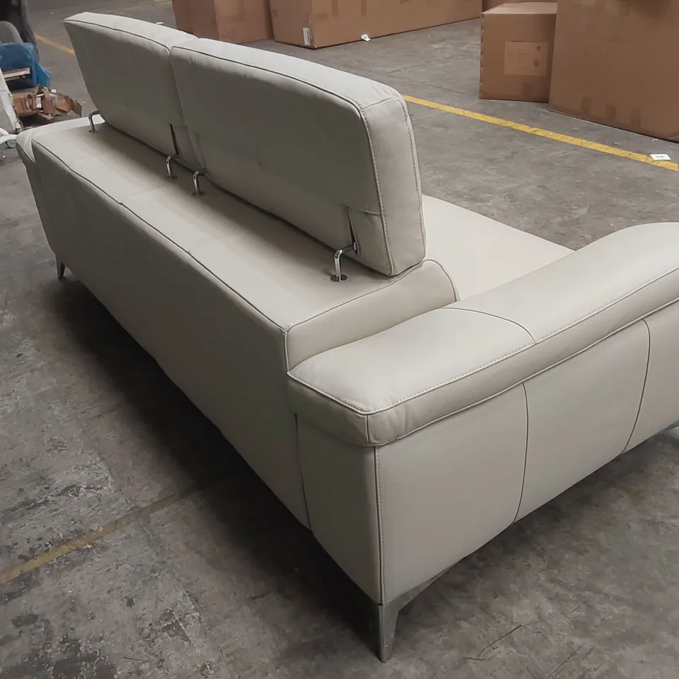 QUALITY DESIGNER ITALIAN MADE FLAVIO 3 SEATER MAXI LEATHER SOFA - SAND