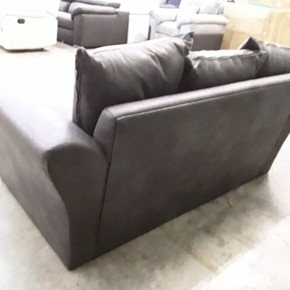 QUALITY DESIGNER 2 SEATER SOFA - BLACK FABRIC