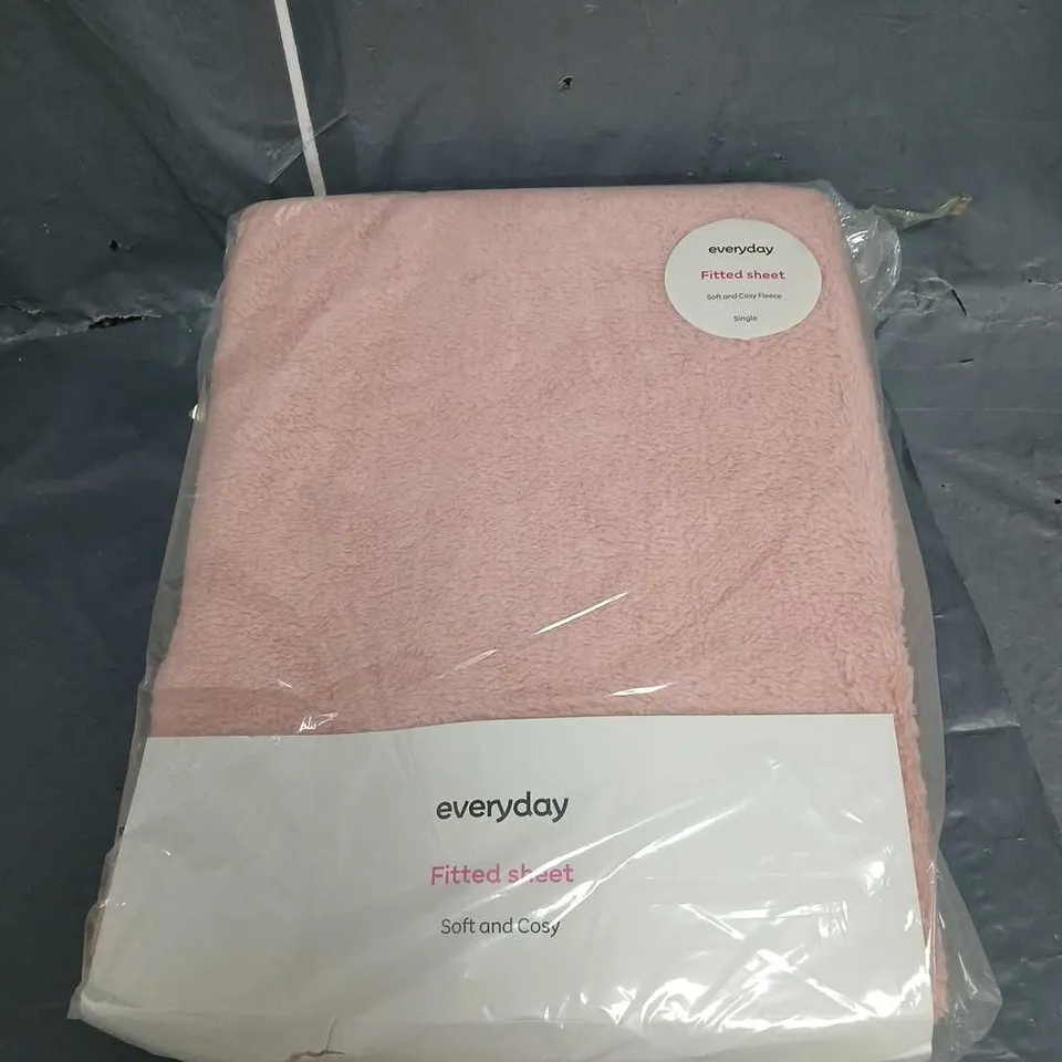 EVERYDAY TEDDY FLEECE DOUBLE DUVET SET - BLUSH