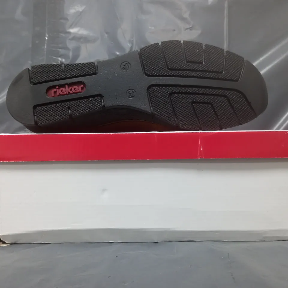 RIEKER SIDE ZIP SHOE- CHESTNUT SIZE 5