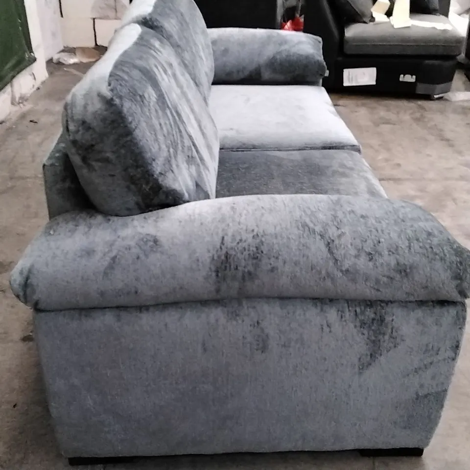 QUALITY DESIGNER SALERNO STANDARD 3 SEATER SOFA - GREY FABRIC