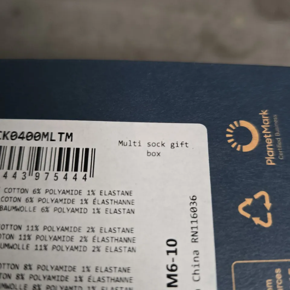 CHARLES TYRWHITT GIFT BOX SOCKS, MEN’S – UK SIZE 6-10 (M6-10), SET OF 5 PAIRS