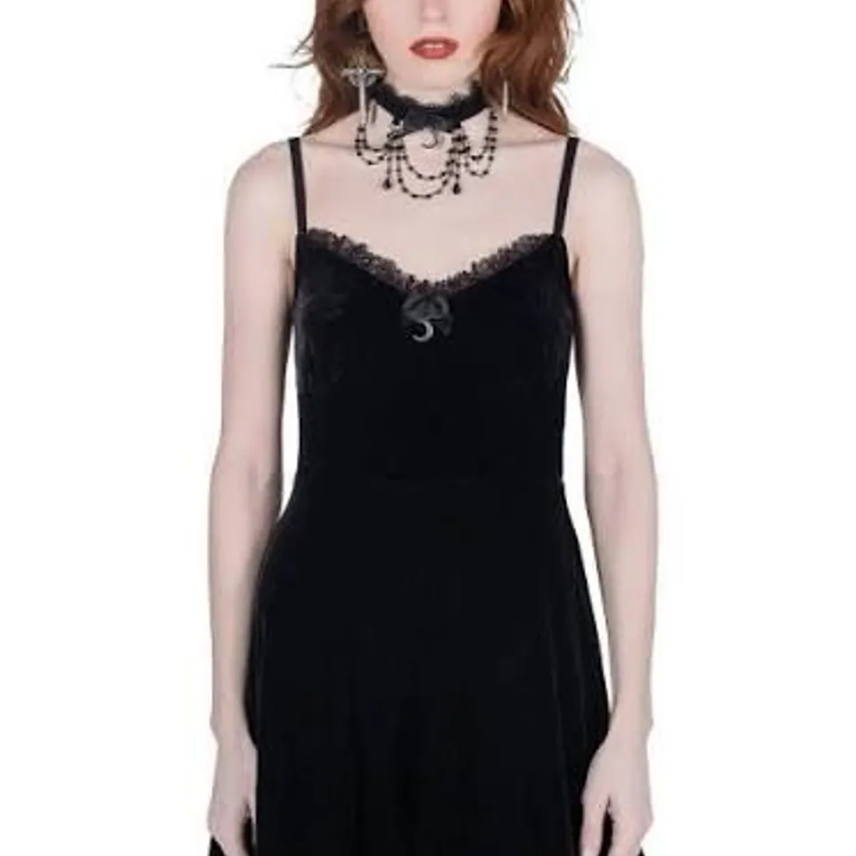 LOT OF 3 BRAND NEW KILLSTAR MOONSTRUCK VELVET SKATER DRESSES IN BLACK - ASSORTED SIZES