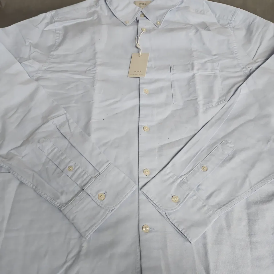 MOSS MEN'S LIGHT BLUE COTTON SHIRT - SIZE L