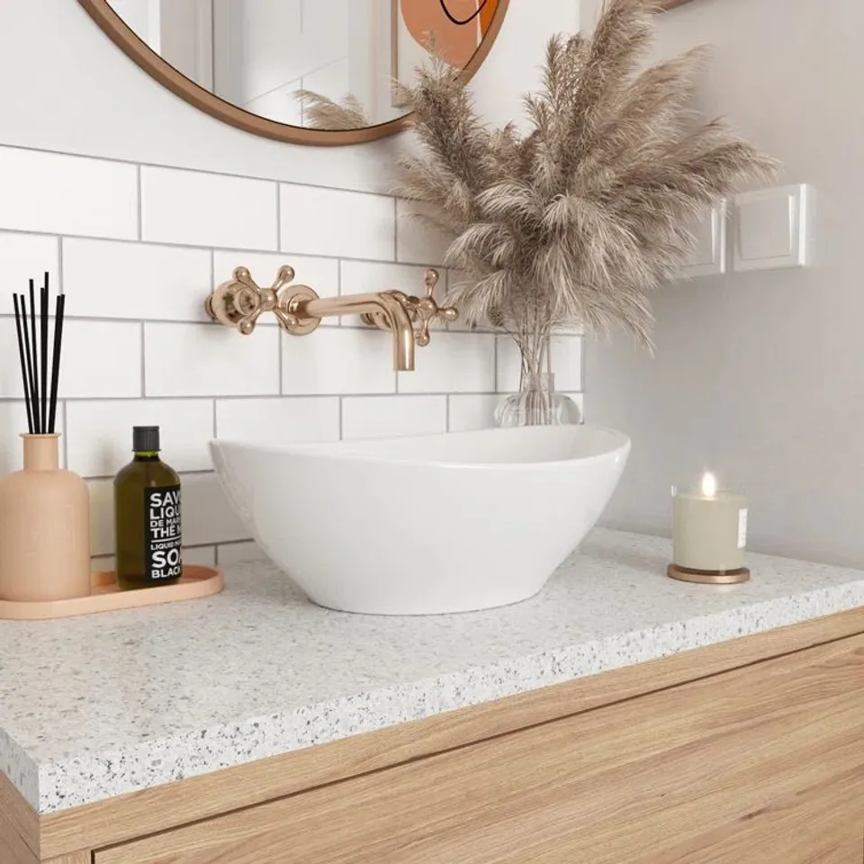 BOXED HORIZON 400×330MM WHITE CERAMIC OVAL COUNTERTOP BASIN 