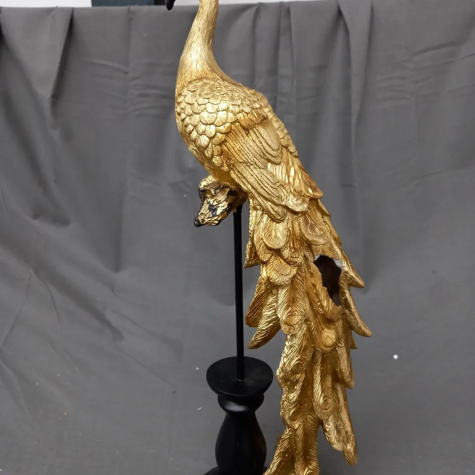 BOXED OUTLET ALISON CORK GOLD PEACOCK DECOR