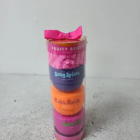 FRUITY BEAUTY SPA NIGHT SET – FOOT CARE GIFT SET IN CLEAR TUBE