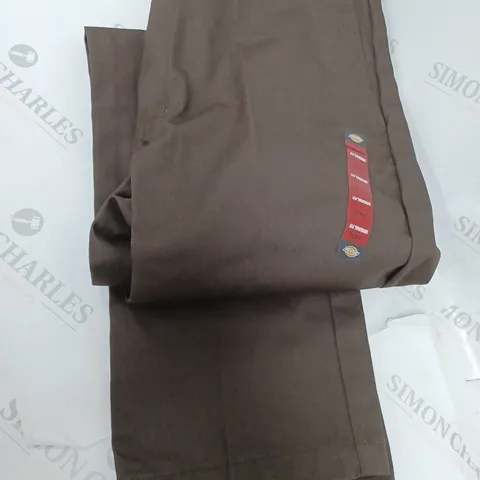 DICKIES 874 STRAIGHT FIT WORK CHINO TROUSERS, DARK BROWN - SIZE W34 L34
