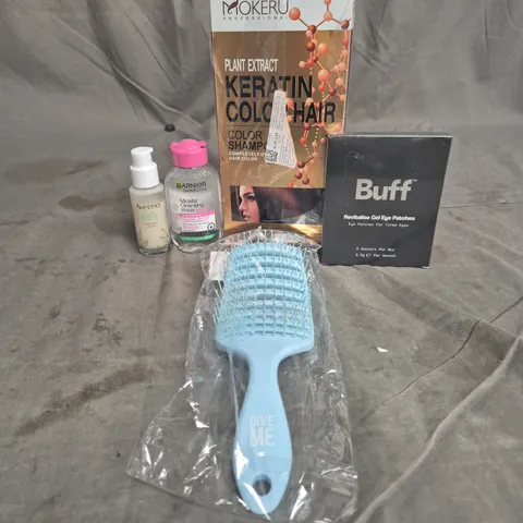 APPROXIMATEY 20 HEALTH AND BEAUTY PRODUCTS TO INCLUDE BUFF GEL EYE PATCHES, AVEENO TRIPLE OAT SERUM AND GARNIER MICELLAR WATER