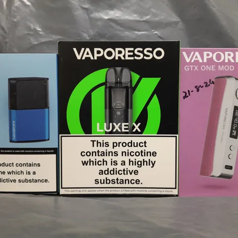 BOX OF APPROXIMATELY 20 ASSORTED E-CIGARETTE/VAPING PRODUCTS - MAKES, MODELS, COLOURS, AND STYLES VARY - COLLECTION ONLY